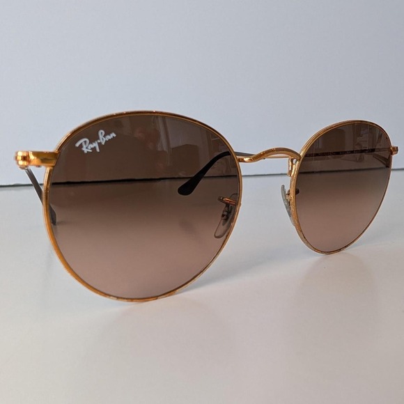 Rayban 70s Inspired Sunglasses with Gold Rims main image 7